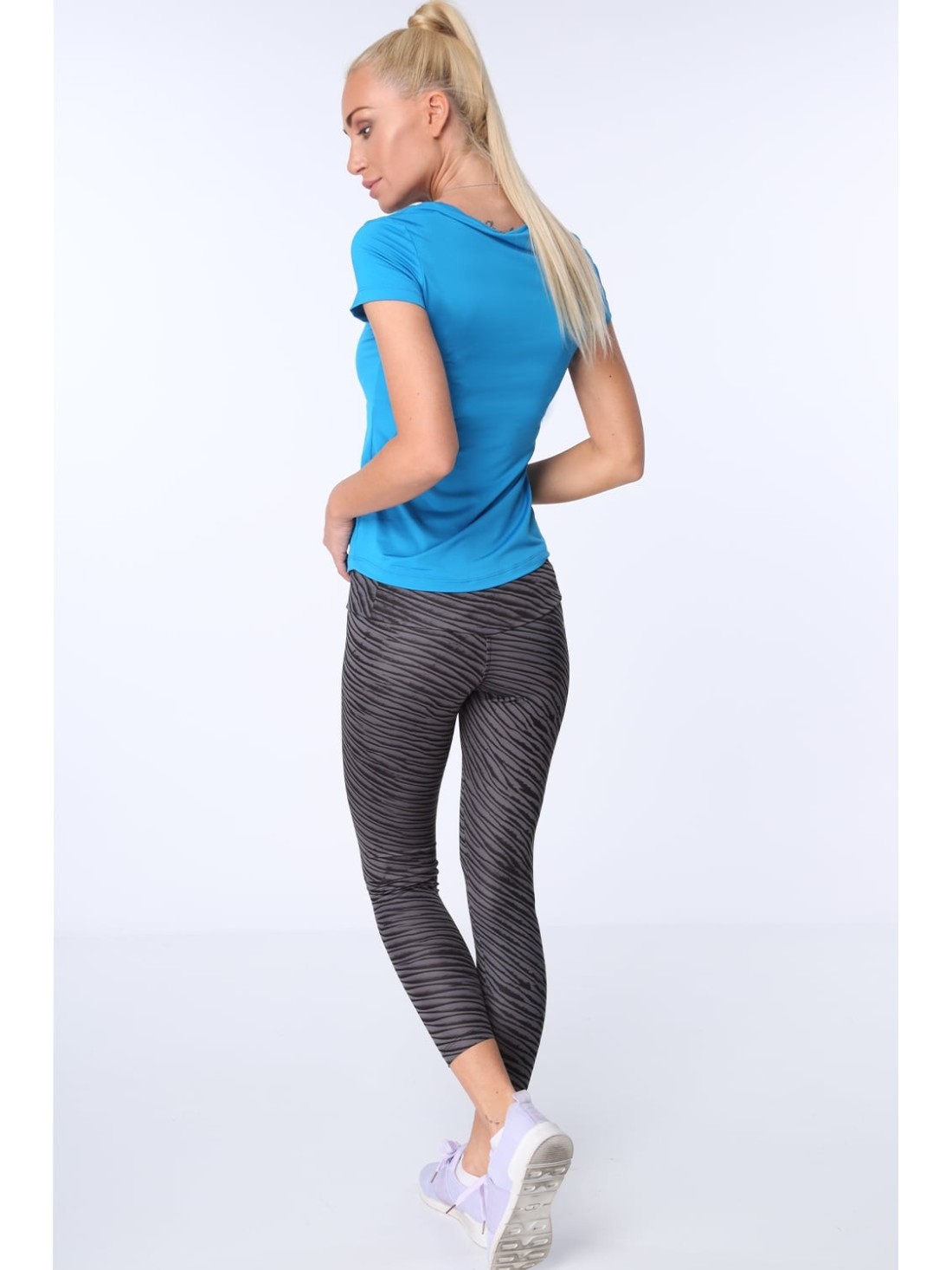 Dunkelgrau gemusterte Sportleggings MR15285 – Online-Shop – Boutique